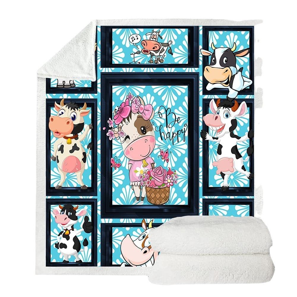 5e0d1c73-07be-4053-8cf5-ebf1f450b7c5.jpg Cows Pattern Cartoon Children's Printed Blanket - Image 6