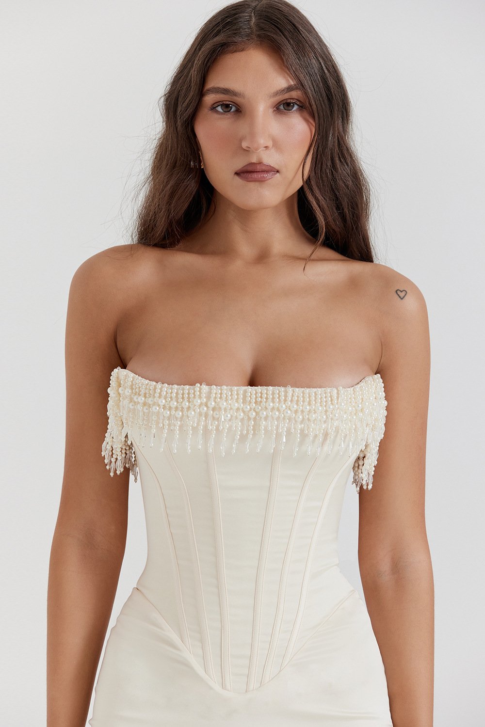 617cce25-7c1d-48af-b6e4-cd58c3b21d0c.jpg Solid Color Sleeveless Cold-shoulder Pearl Fishbone Dress Skirt Women's Dress - Image 9