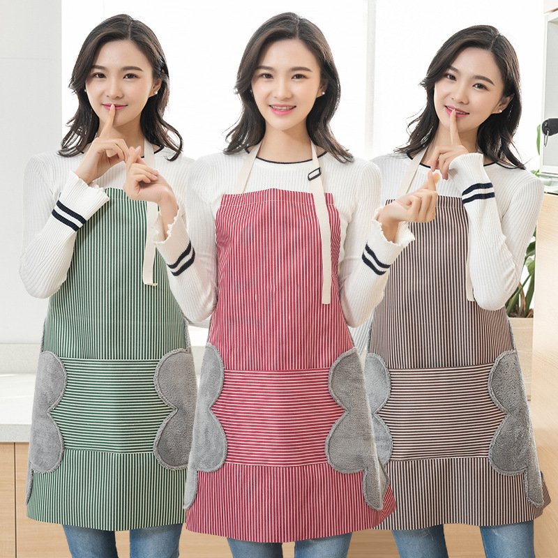 62056845590166.jpg Women Aprons Waterproof Adjustable Neck Strap Absorbent Cooking Gardening BBQ Baking Sleeveless Kitchen Apron with Pocket - Image 2