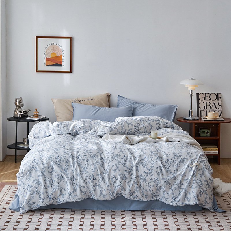 640c22ee-2614-4caa-9893-a935638ad3cc.jpg Cotton Washed Double-layer Yarn Four-piece Bedding Set - Image 1