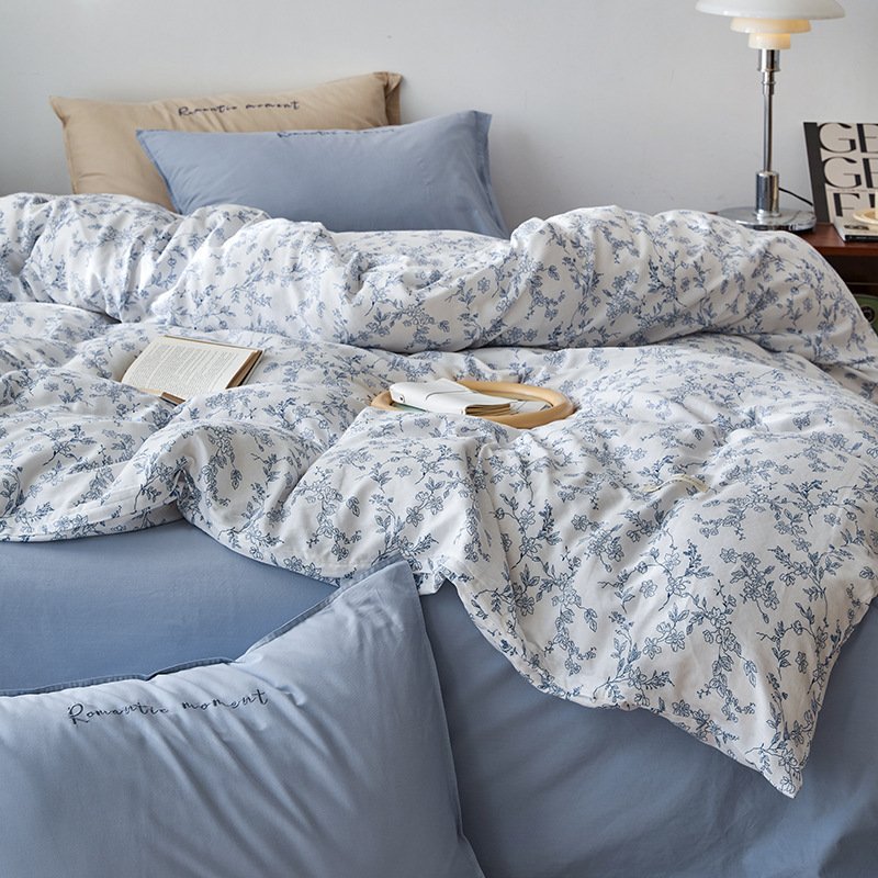 6425c153-1df1-49c6-95b7-3a2b44a96850.jpg Cotton Washed Double-layer Yarn Four-piece Bedding Set - Image 9