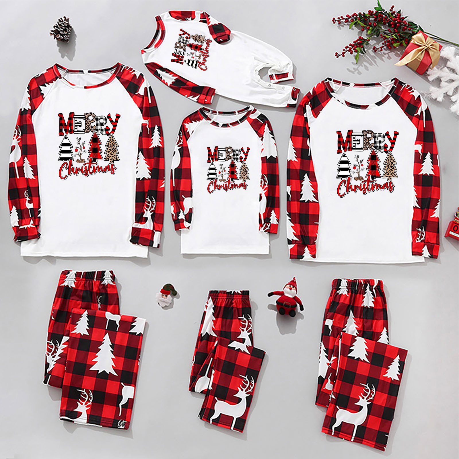 6a328cd1-5d80-420c-9c78-e063cefd8fd5.jpg European And American Parent-child Home Suit Set For Christmas - Image 1