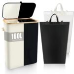 Oxford Cloth Dirty Clothes Folding Dirty Clothes Basket Dustproof With Cover Storage Basket - Image 2