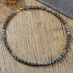 Beaded Glitter Volcanic Rock Necklace - Image 3