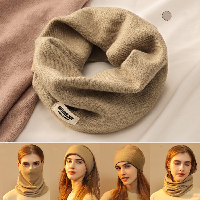4 In 1 Face Mask Winter Faux Cashmere Scarf Headscarf Ins Fashion Hat - Image 5