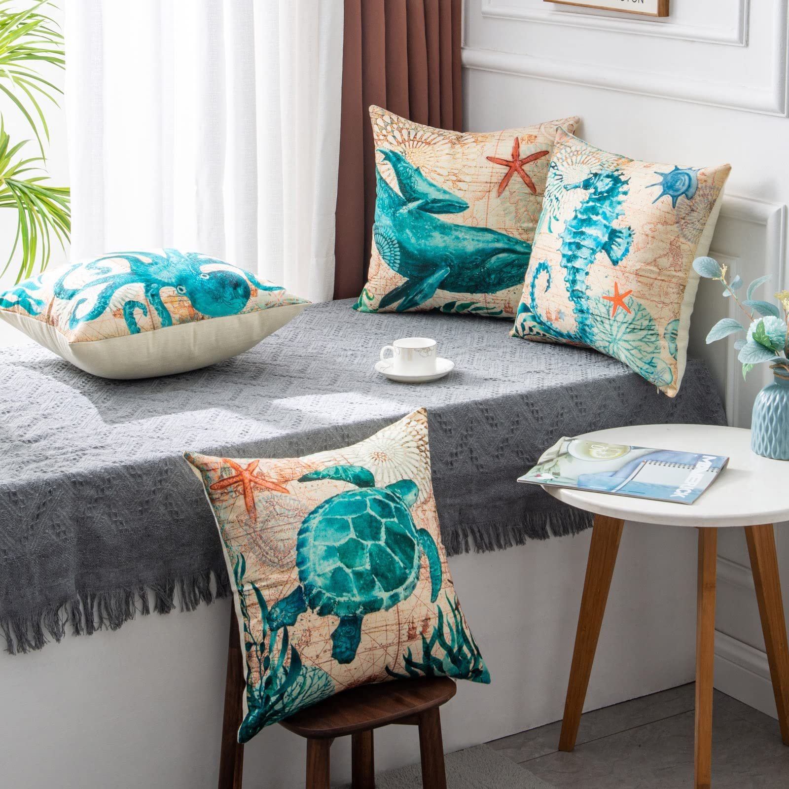 6d9d5a49-760a-42bc-884c-7b7cf1a86911.jpg Cushion Covers Sea Turtle Printed Throw Pillow Cases For Home Decor Sofa Chair Seat - Image 6