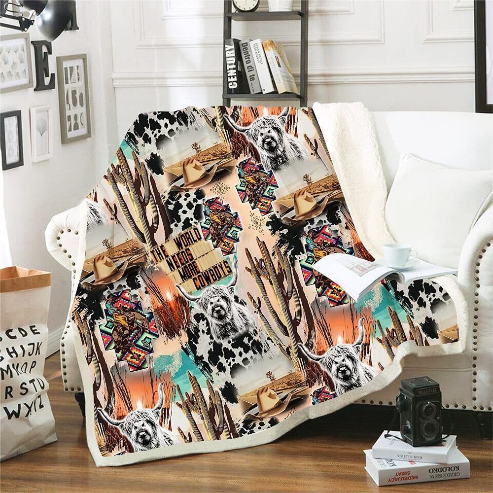 6f731e46-1767-4f0e-8f6f-2e113633a3aa.jpg Cows Pattern Cartoon Children's Printed Blanket - Image 7