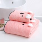 Coral Velvet Bath Towel Two-piece Towel Rabbit Ears Koala Bear Gift Box - Image 9