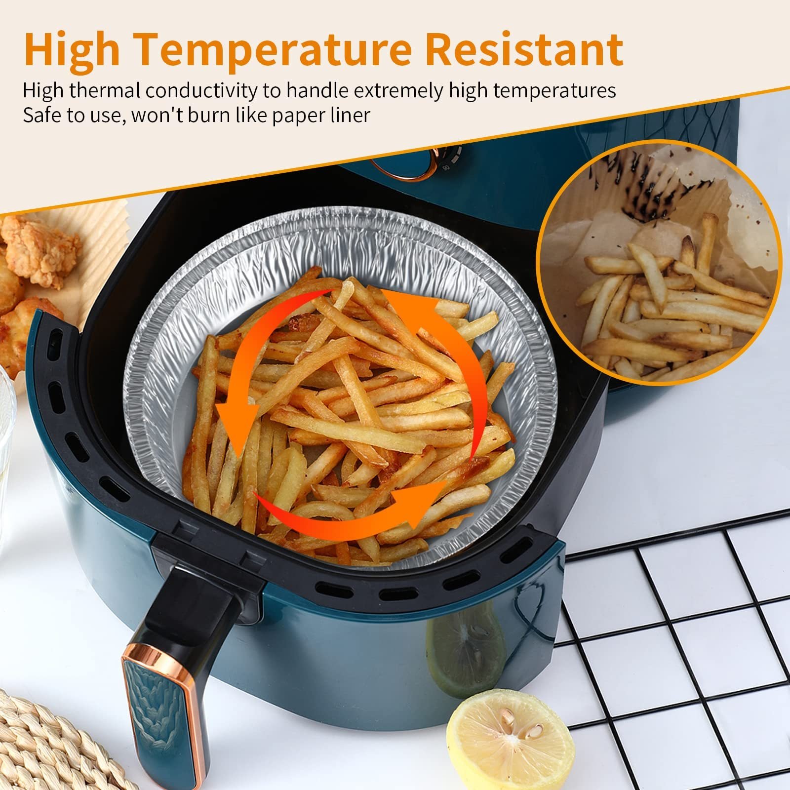 6fee0471-0ad3-4c62-afd7-dd2e04b6ed47.jpg Non-stick Aluminum Foil Liners Air Fryer Disposable Paper Liner Oil-proof Steaming Basket Kitchen Tool BBQ Drip Pan Tray - Image 4