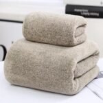 Thick Bamboo Charcoal Fiber Coral Fleece Towels Suit - Image 3