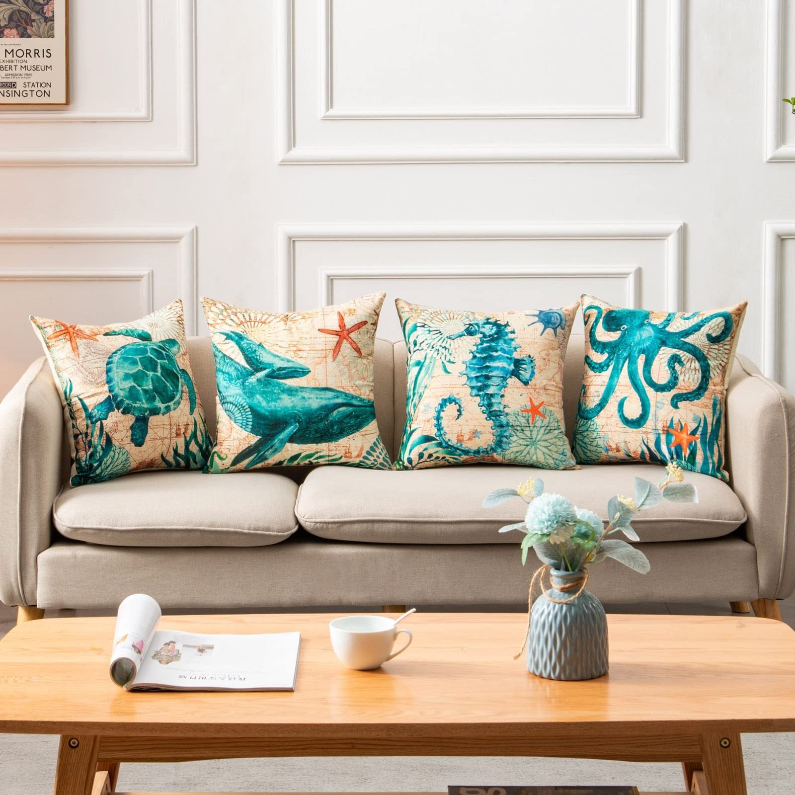 737f05b1-88bc-46b9-b3ca-586e6468fc00.jpg Cushion Covers Sea Turtle Printed Throw Pillow Cases For Home Decor Sofa Chair Seat - Image 1