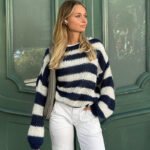 Loose Striped Pullover Sweater Fashion Versatile Long-sleeved Knitted Tops For Women Clothing - Image 9