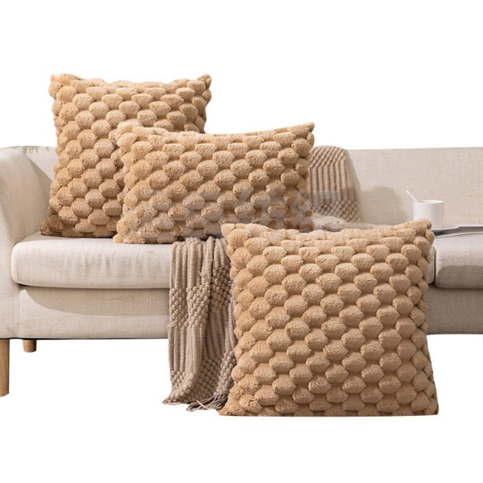 Woven Fleece Solid Color Pillow Waist Rest Pillow Cover - Image 5