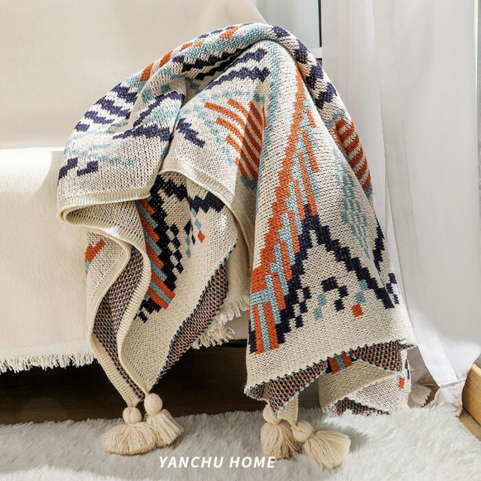 Bohemian Style Sofa Blanket Bay Window Knitted - Image 6