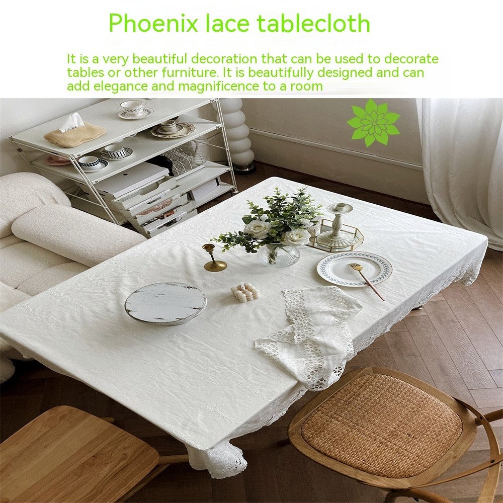 78ba90eb-57c8-4e6c-b6ad-53478d8a009a.jpg French White Phoenix Tail Flower Anemone Lace Tablecloth - Image 5