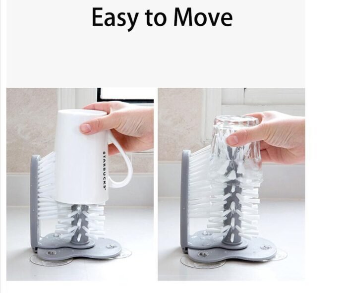 Creative suction wall lazy cup brush glass cleaning brush kitchen rotating cup tea cup brush cup brush - Image 8