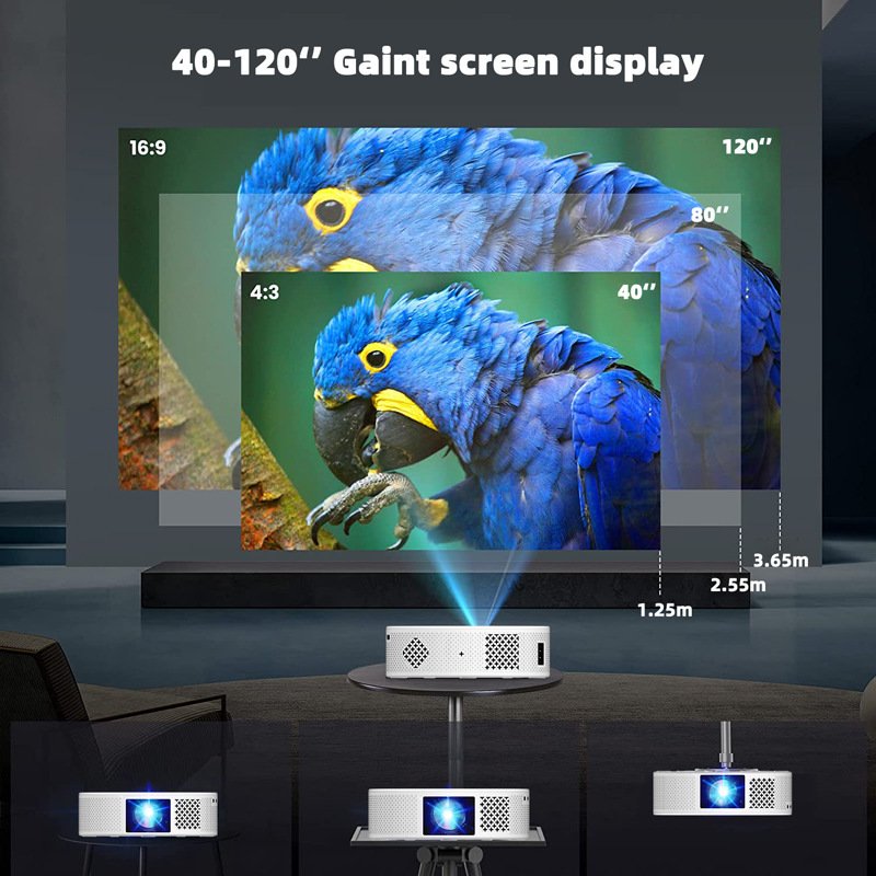 7ae8918e-4206-4090-90de-809fc50f3ed1.jpg Projector Home Office Mobile Phone Wireless HD Projector Portable Overhead Projector Home Theater - Image 1