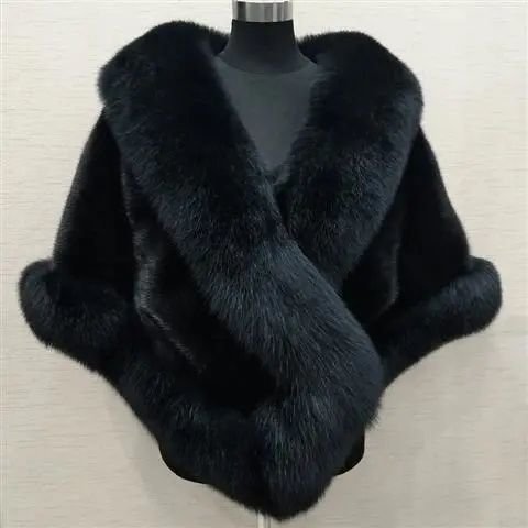 7c1a64a5-81cb-427d-97ac-a15e1a220113.jpg Imitated Mink Fox Fur Cape Coat Plus-sized Dress Shawl - Image 9