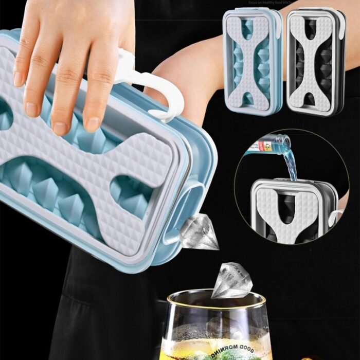 2in1 Portable Silicone Ice Ball Mold Ice Maker Water Bottle Ice Cube Mould Bottle Creative Ice Ball Diamond Curling Summer Kitchen Gadgets - Image 1