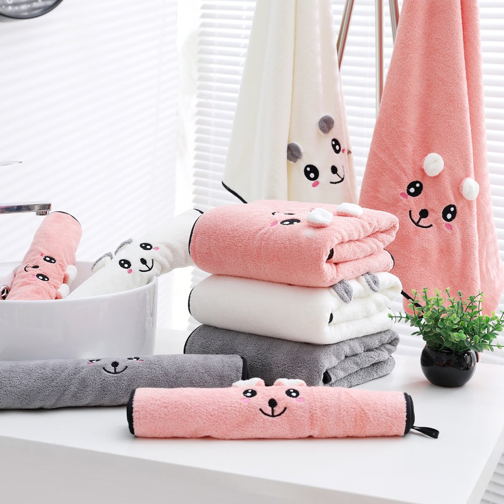 80d080e8-f048-47f8-bc7a-b7b55bee7bd8.jpg Coral Velvet Bath Towel Two-piece Towel Rabbit Ears Koala Bear Gift Box - Image 2
