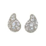 Retro Super Shiny Crescent Water Drop Zircon Temperament Silver Ear Studs Female Earrings - Image 5