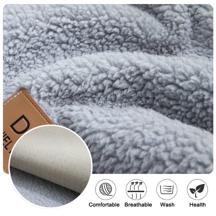 Modern Solid Color Winter Lamb Wool Sofa Towel Thicken Plush Soft And Smooth Sofa Covers For Living Room Anti-slip Couch Cover - Image 2