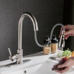 Pull-out Hot And Cold Household Kitchen And Dishwashing Brushed Copper Sink Faucet - Image 6