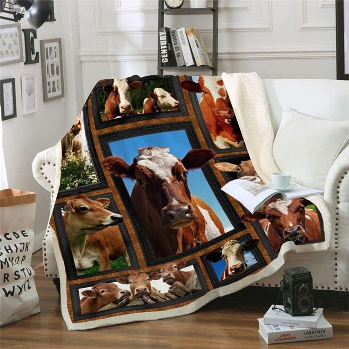Cows Pattern Cartoon Children's Printed Blanket - Image 4