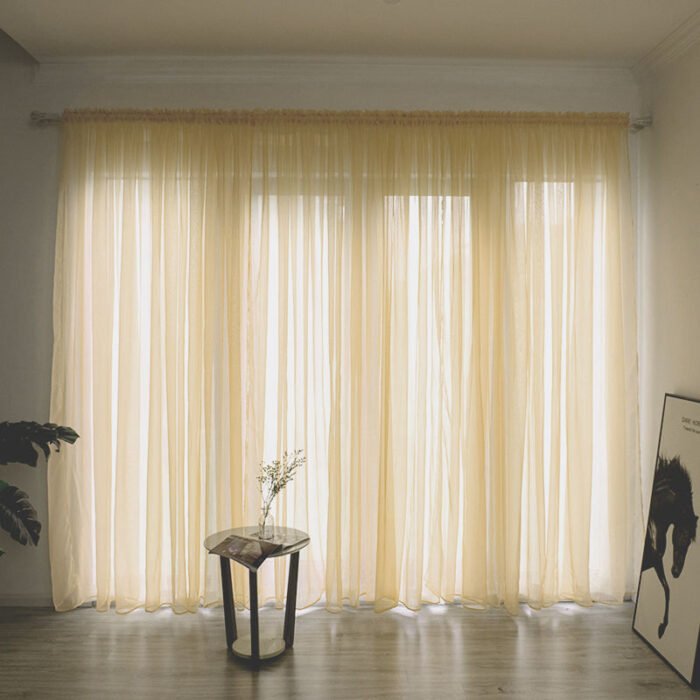 Simple And Modern Balcony Solid Color Gauze Curtain - Image 8