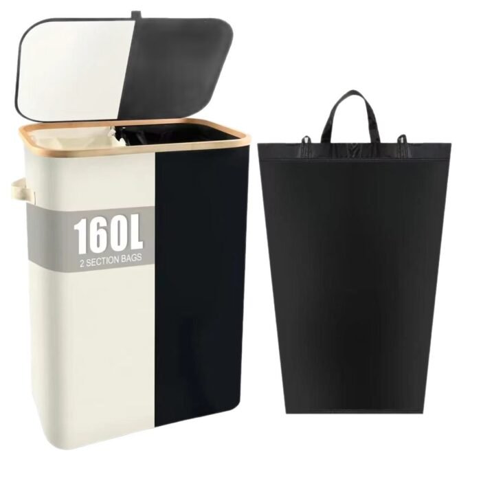 Oxford Cloth Dirty Clothes Folding Dirty Clothes Basket Dustproof With Cover Storage Basket - Image 5