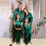 Children's Long-sleeved Parent-child Ice Silk Pajamas Suit - Image 7