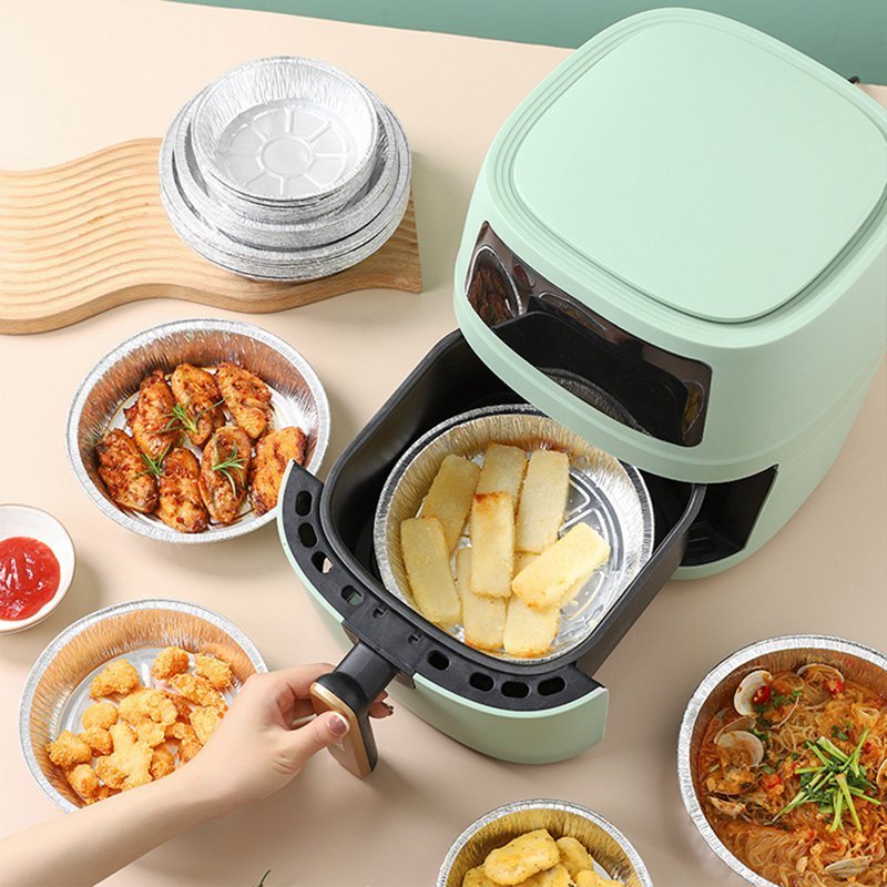 91611bd3-f410-4036-a6b5-3b96aaad8b38.jpg Non-stick Aluminum Foil Liners Air Fryer Disposable Paper Liner Oil-proof Steaming Basket Kitchen Tool BBQ Drip Pan Tray - Image 2
