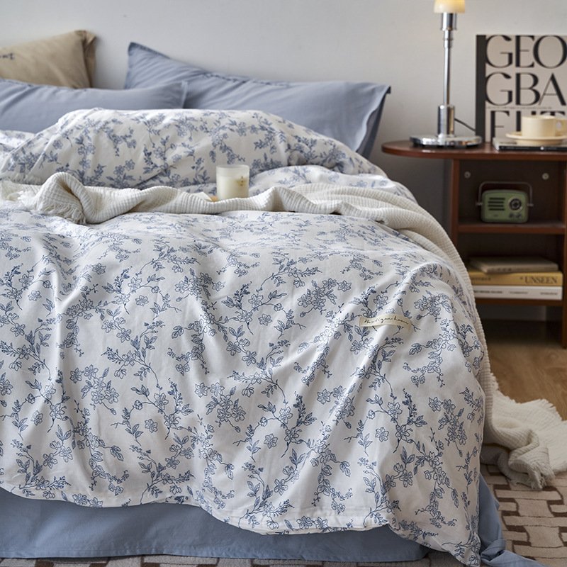 932064ca-0a1a-4c43-9c98-ffa095fe2b72.jpg Cotton Washed Double-layer Yarn Four-piece Bedding Set - Image 10