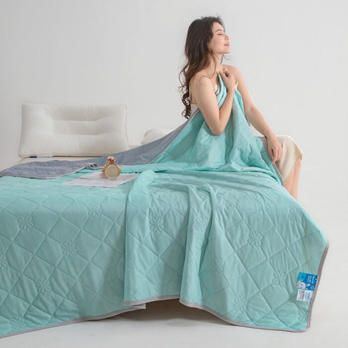 Cool Silk Summer Quilt Solid Color Printing Airable Cover - Image 10