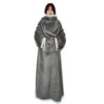 Household Lambswool Wearable Sleeved Warm Large Pocket Lazy Blanket - Image 6