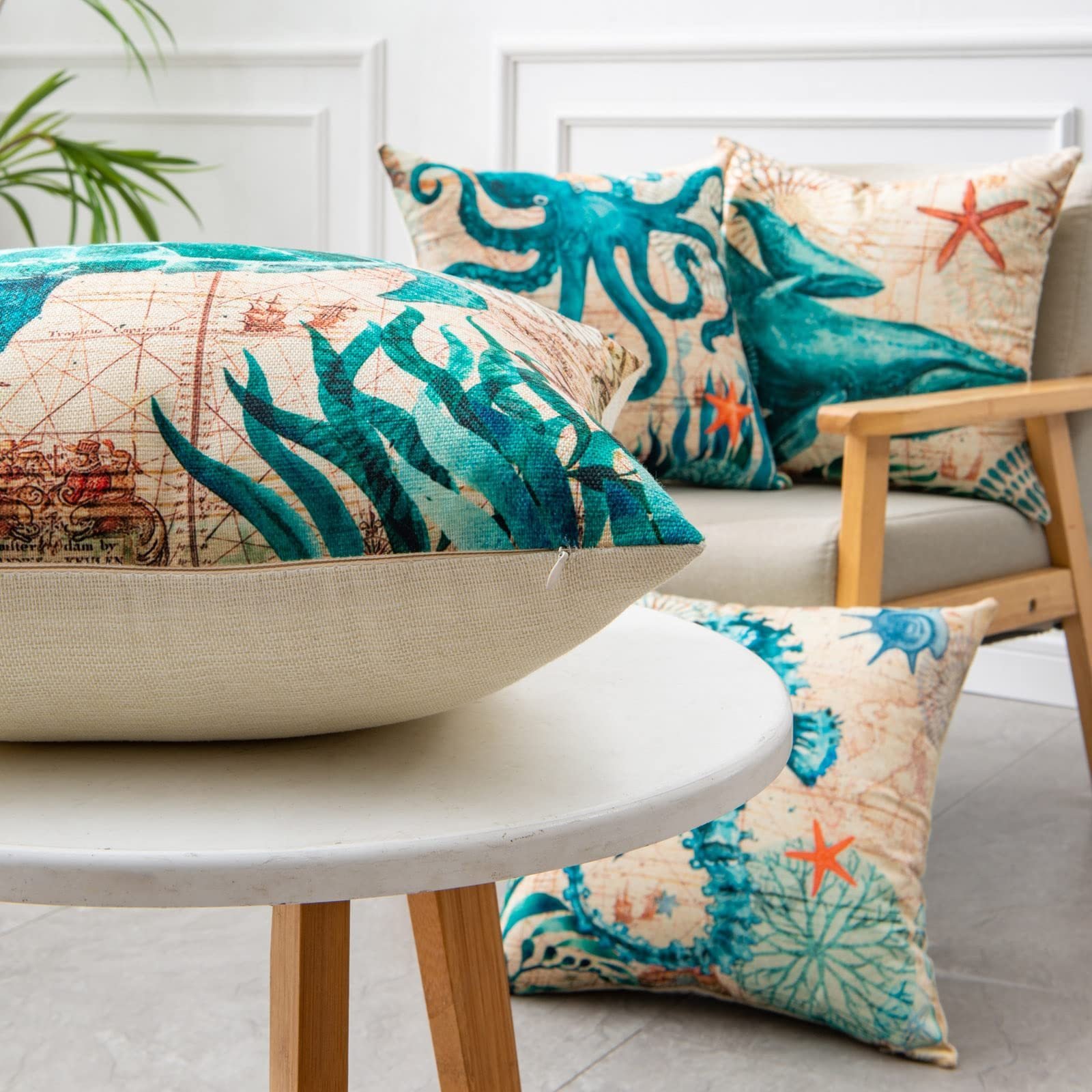 9541ec25-6f25-40d6-a185-558e2f67ed3e.jpg Cushion Covers Sea Turtle Printed Throw Pillow Cases For Home Decor Sofa Chair Seat - Image 7