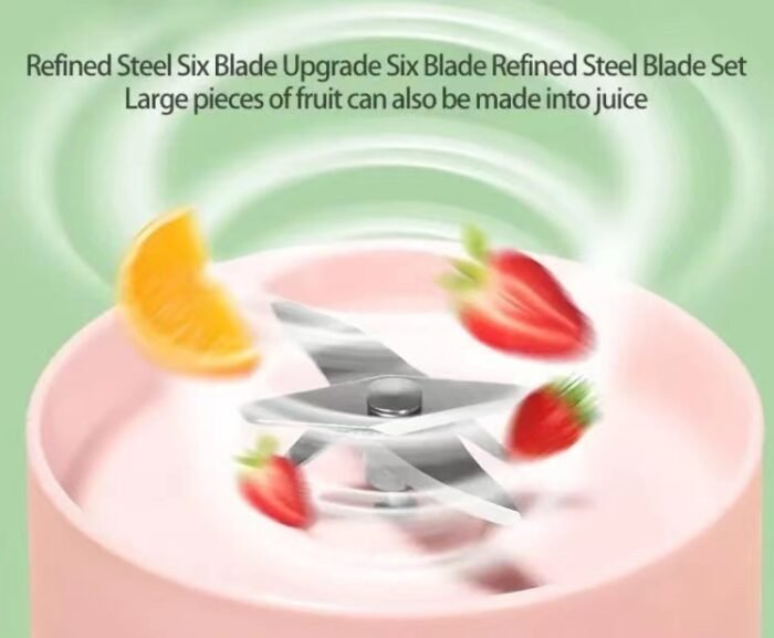 Electric USB Wine Bottle Juicer Cup 6-leaf Cutter Head Household - Image 4