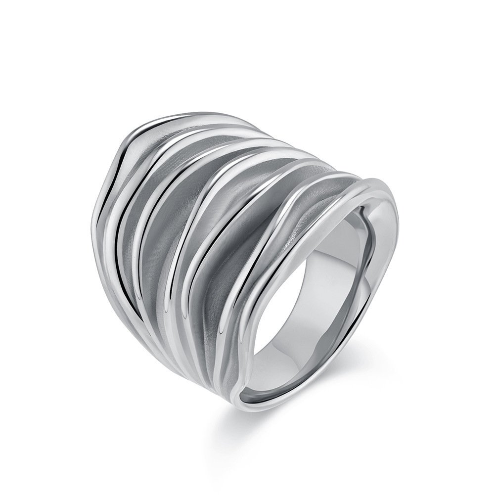 989a6a60-b640-44ab-a3a4-9e9cc0640d41.jpg Women's Pleated Stainless Steel Fashion Personality Ring - Image 6