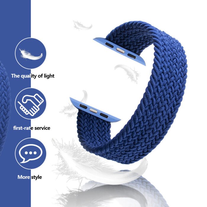 Compatible with Apple , Nylon One-Piece Watch Strap Woven With Plastic Head - Image 4
