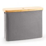 Bamboo Cover With Transparent Roll Paper Storage Basket - Image 3