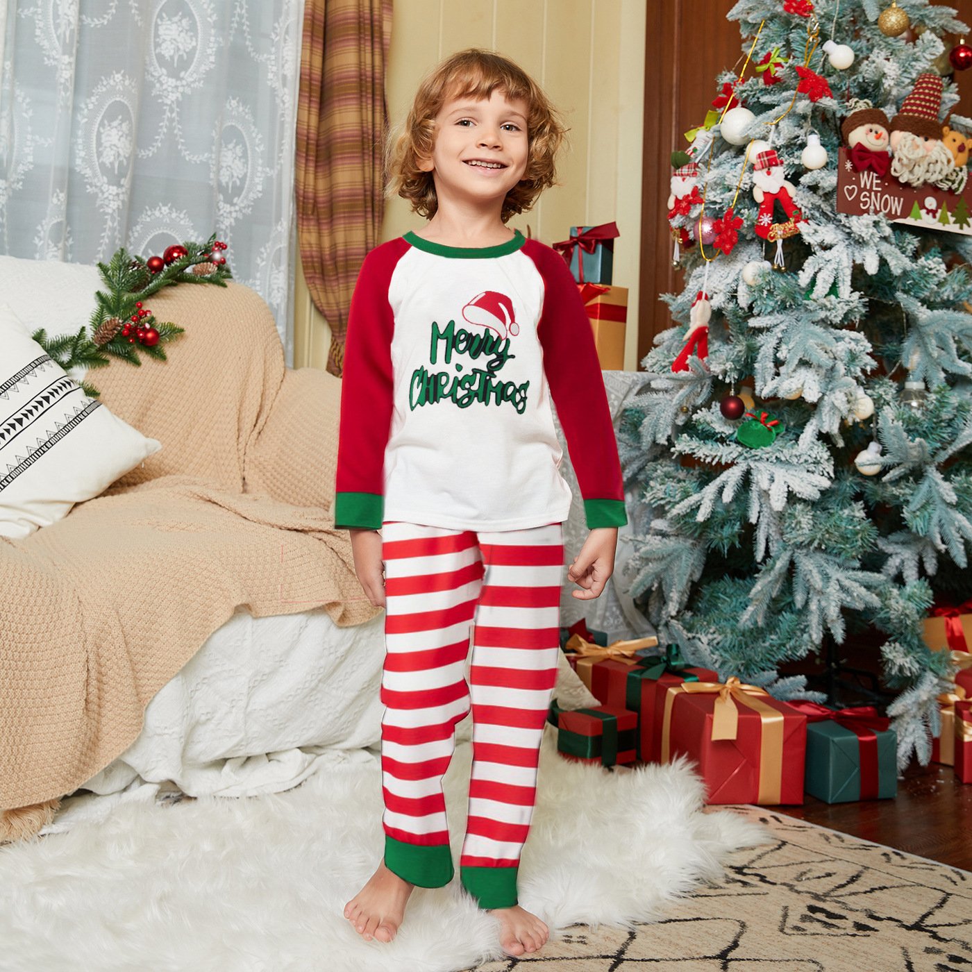 9dfb8e44-5db0-4898-a3c3-89954805d694.jpg Clothes For The Whole Family A Family Of Four Stripes Christmas Suit - Image 4