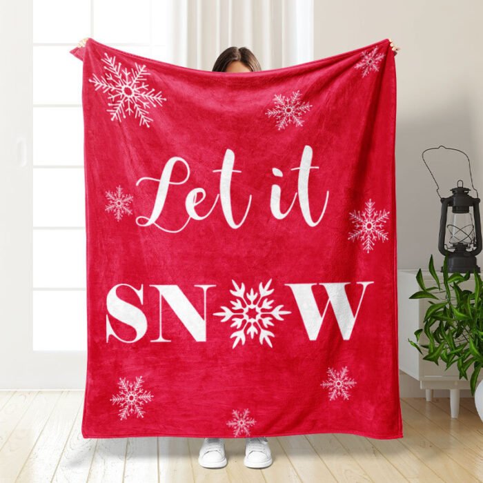 Christmas Thickening Print Flannel Blanket - Image 1
