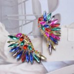 Women's European And American Exaggerated Diamond Long Flower Earrings - Image 2