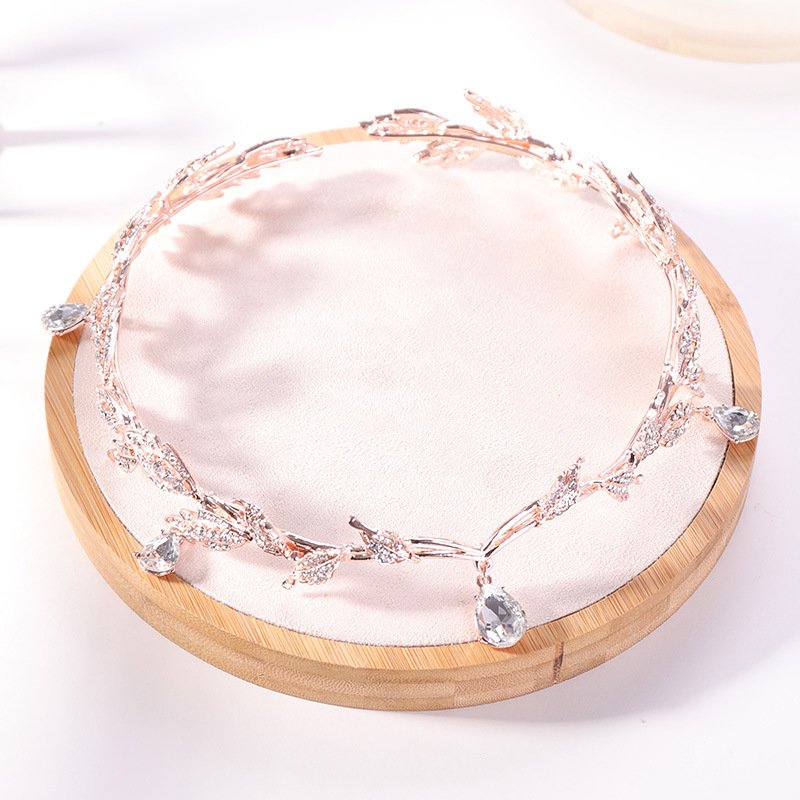 a0c2bf09-aff3-4522-8a89-099a45edd4a0.jpg New Golden Crown Headband Wedding Headdress - Image 5