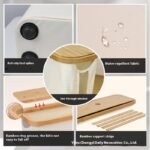 Bamboo Cover With Transparent Roll Paper Storage Basket - Image 2