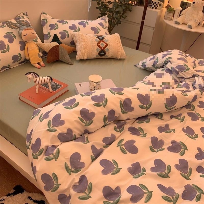 a272c68f-9f2e-4ca9-a6e4-8961e2cfefa1.jpg Double-piece Foggy Gray Quilt Cover Four-piece Bedding Sheet Dormitory Bed Three-piece Set - Image 3