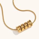 Stainless Steel 18K Gold Plating Spiral Spring Necklace For Women - Image 3