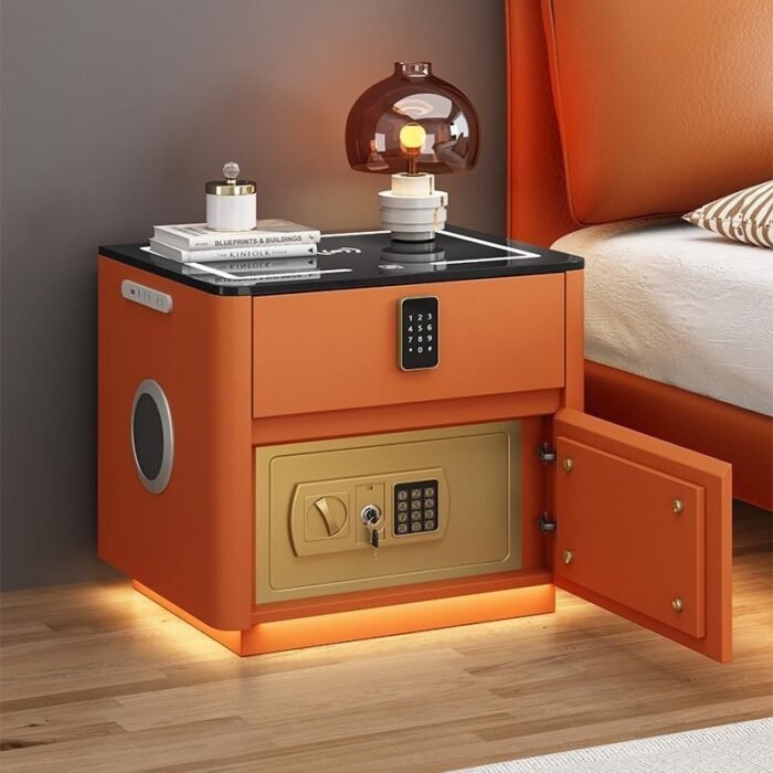 Home Bedroom Multi-functional Smart Safe Bedside Table Wireless Integrated Charging Safe - Image 5