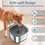 Pet Stainless Steel Water Bowl Large Capacity Floating - Image 6