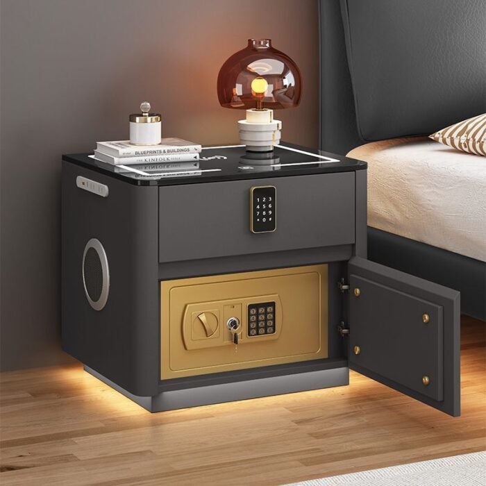 Home Bedroom Multi-functional Smart Safe Bedside Table Wireless Integrated Charging Safe - Image 3